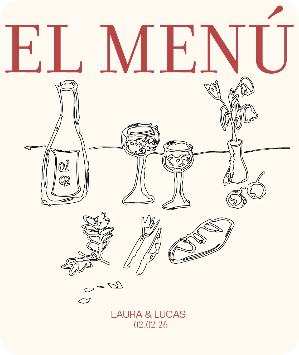 Menú ilustrado El Menú, Laura & Lucas